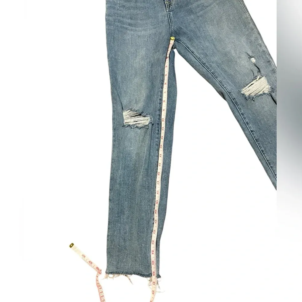 True Religion Starr distressed mid rise cropped straight denim jeans size 28 y2k - Image 13