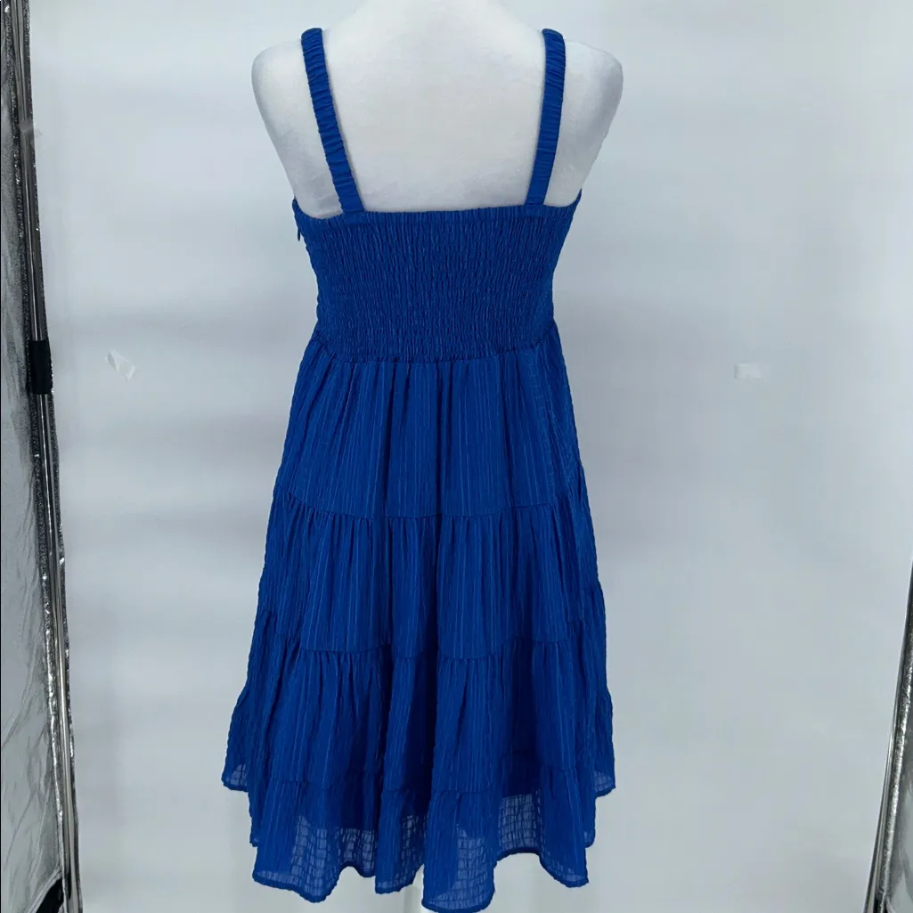Dear John Blue Tiered Smocked Sundress Sleeveless Summer Dress Size XS - Image 7