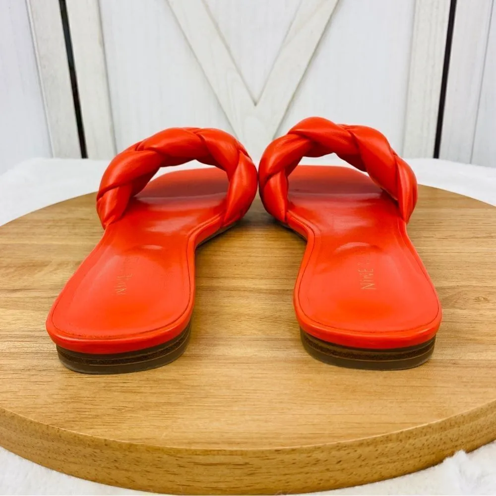 Nine West Sonet Braided‎ Slide Sandal Shoes Orange 9 - Image 6