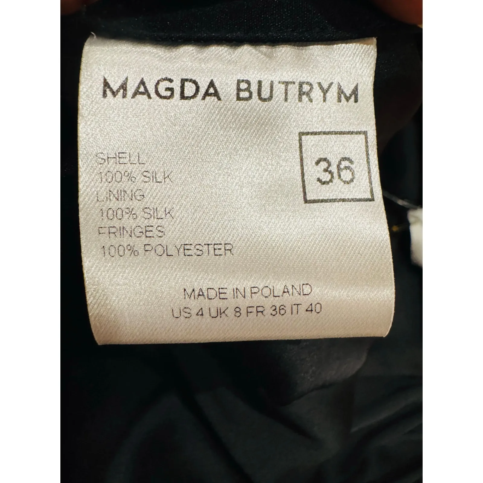 MAGDA BUTRYM Wels Black Asymmetric Layered Fringed Silk - Image 11
