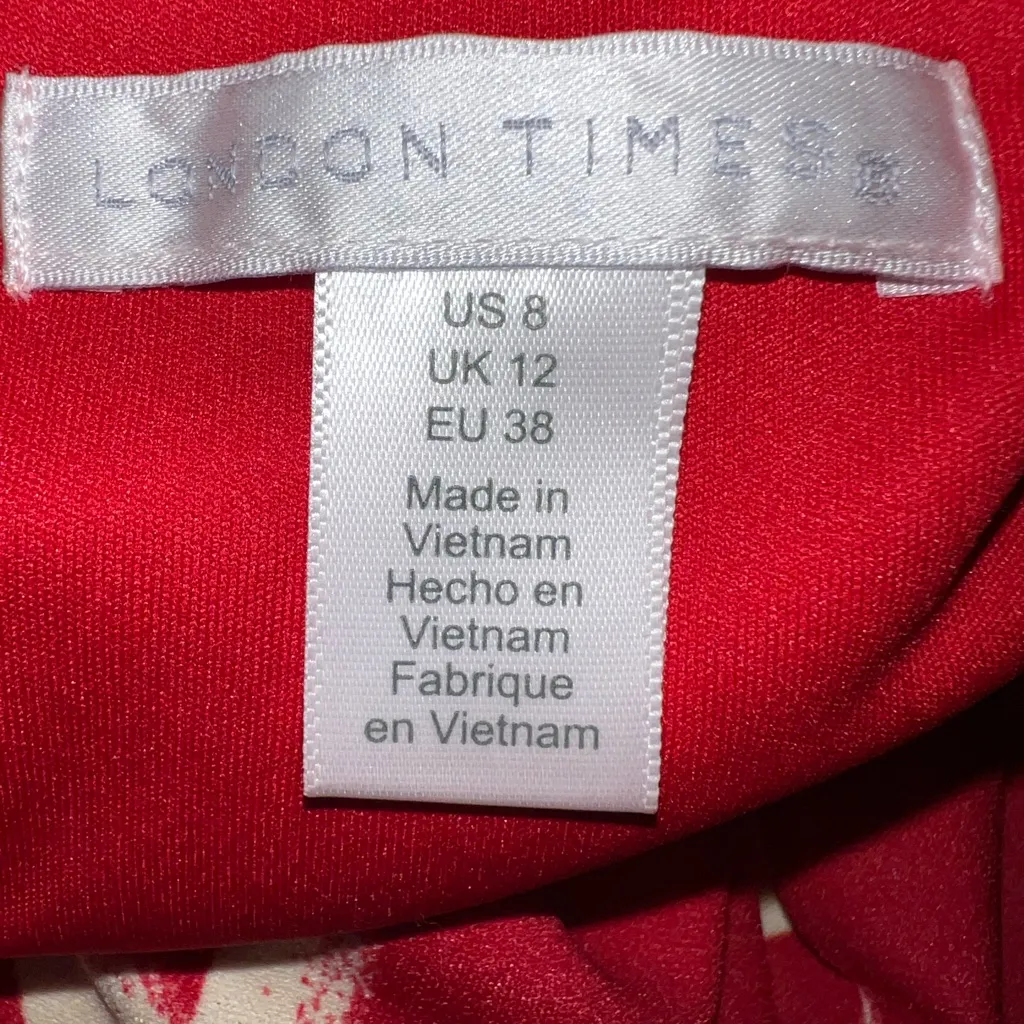 London Times Red Patterned Dress. New - Image 7