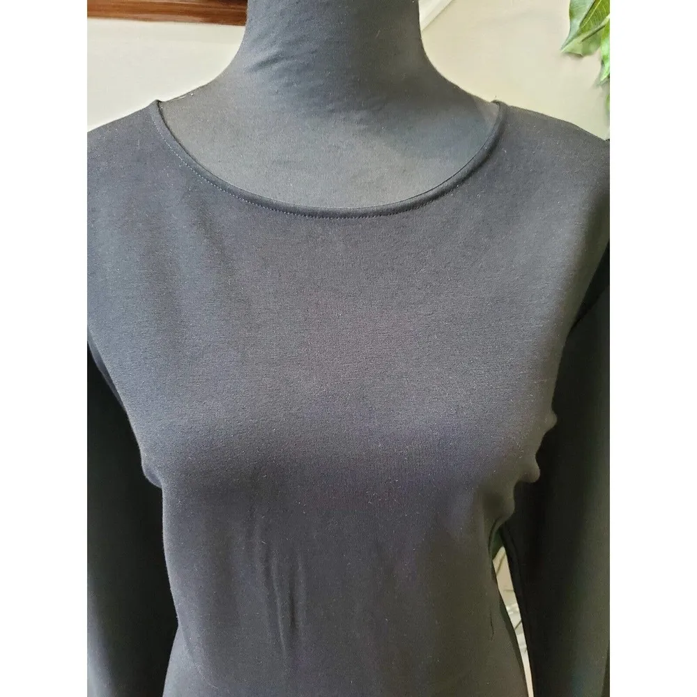 Astra Signature Women Black Rayon Round Neck Long Sleeve Knee Length Dress 20 Size undefined - Image 5