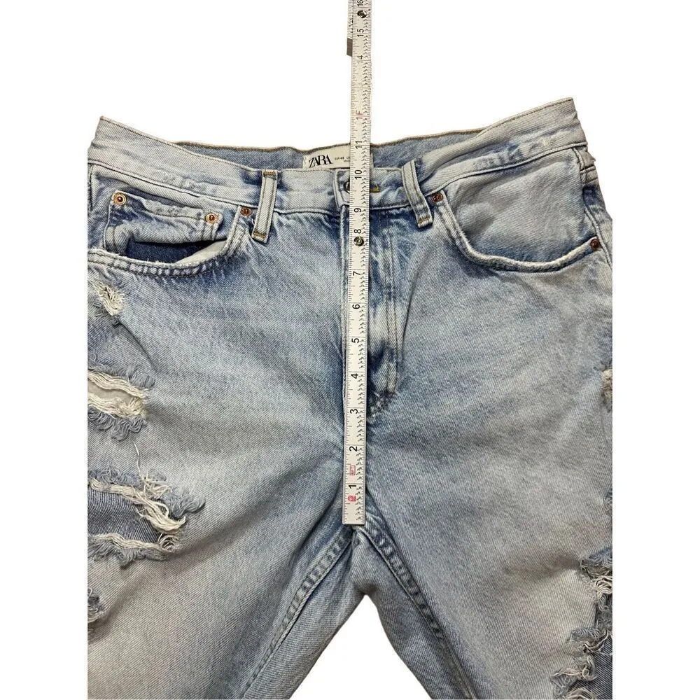 Zara The Truth Slim ripped distressed mid-rise jeans sz 8 - Image 5