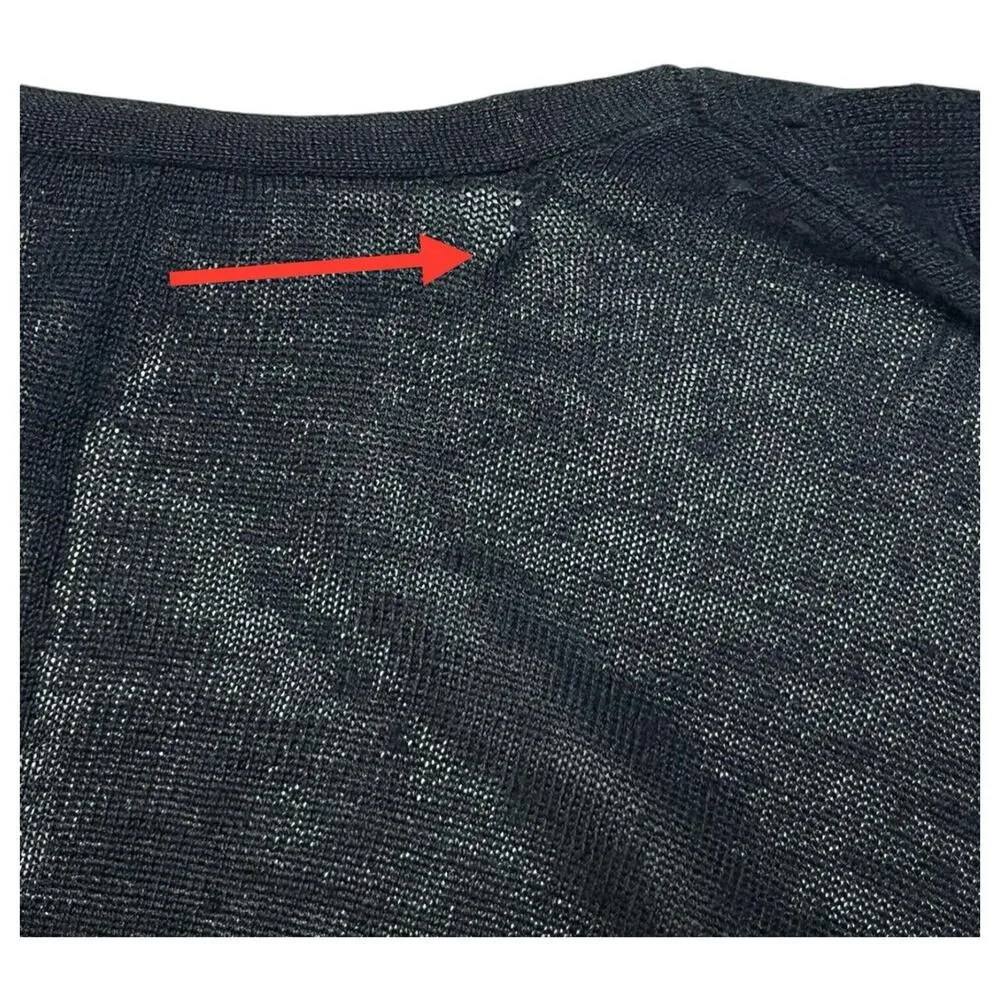 J Jill Sweater Womens XS Missy Linen Cardigan Lightweight Dolman Sleeve Black - Image 3