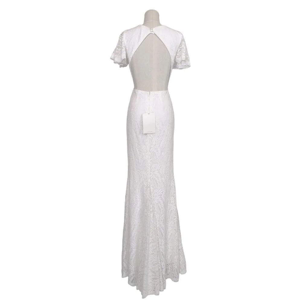 NWT Fame and Partners Chelsey White Lace Wedding Gown Dress Sz 2 - Image 4