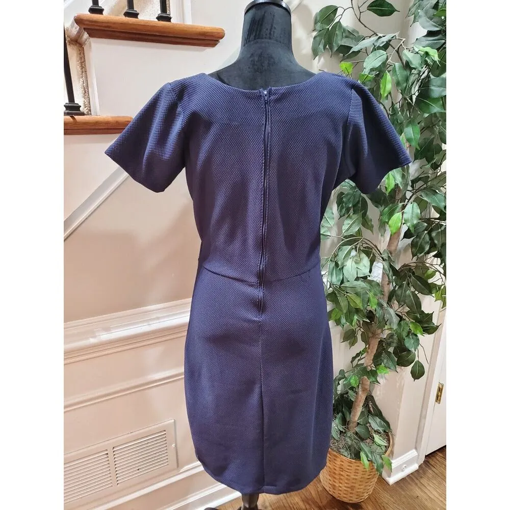 Custom Blue Butterfly Polyester Round Neck Short Sleeve Knee Length Dress M Size M - Image 4