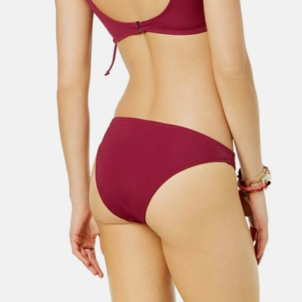 California Waves Wine Hypnotic Optic Strappy Hipster Bikini Bottoms. Size S - Image 6
