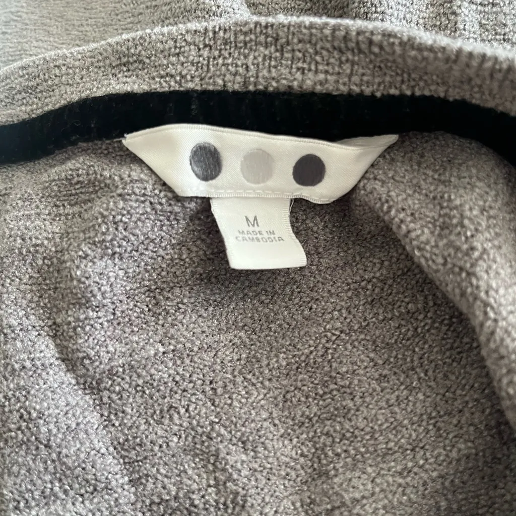 Three Dots Women’s Gray Crew Neck Pullover Sweater Tie Bottom Size Medium - Image 3