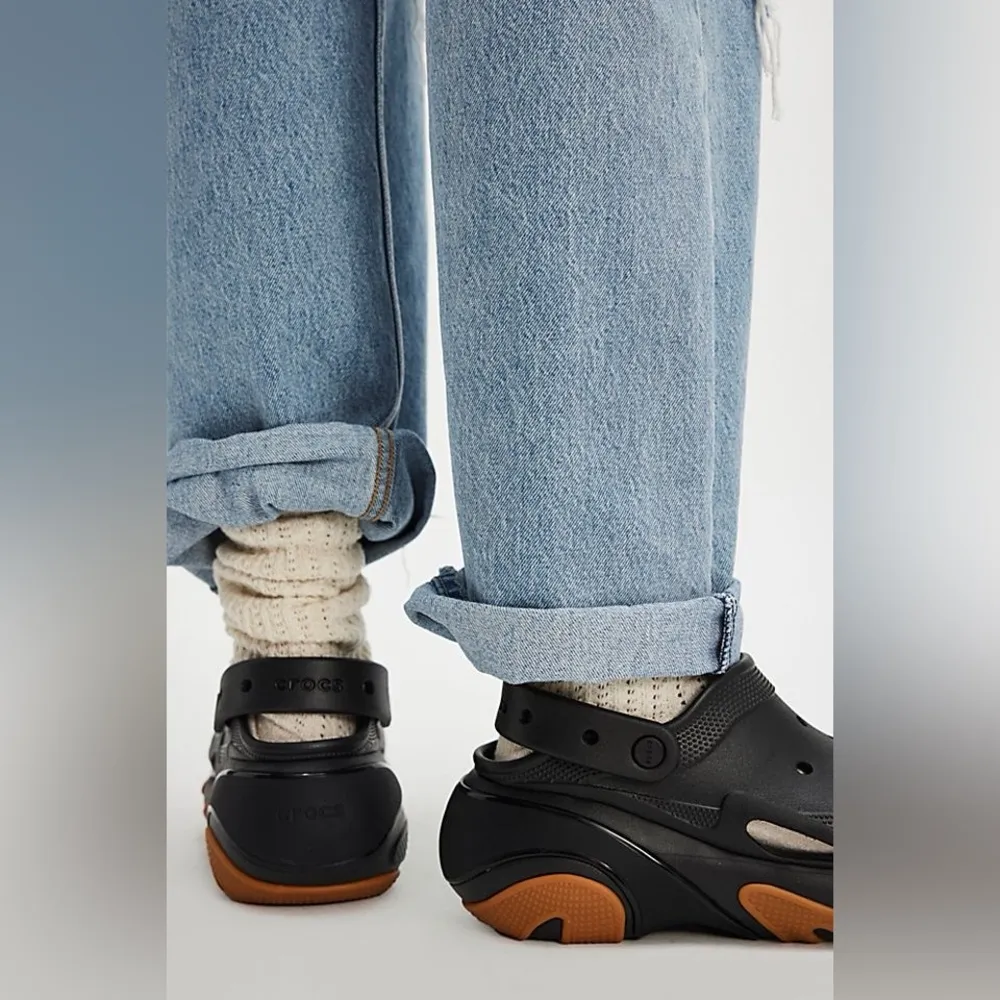 Crocs Bubble Crush Black and Brown Clogs - Image 2