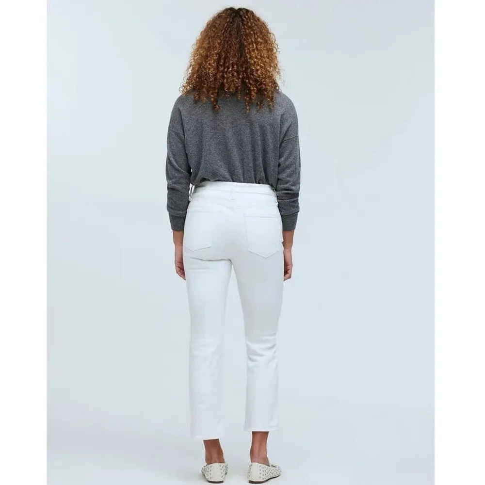 Madewell Petite Mid Rise Kick Out Crop Jean 25P Pure White NJ430 NWT - Image 7