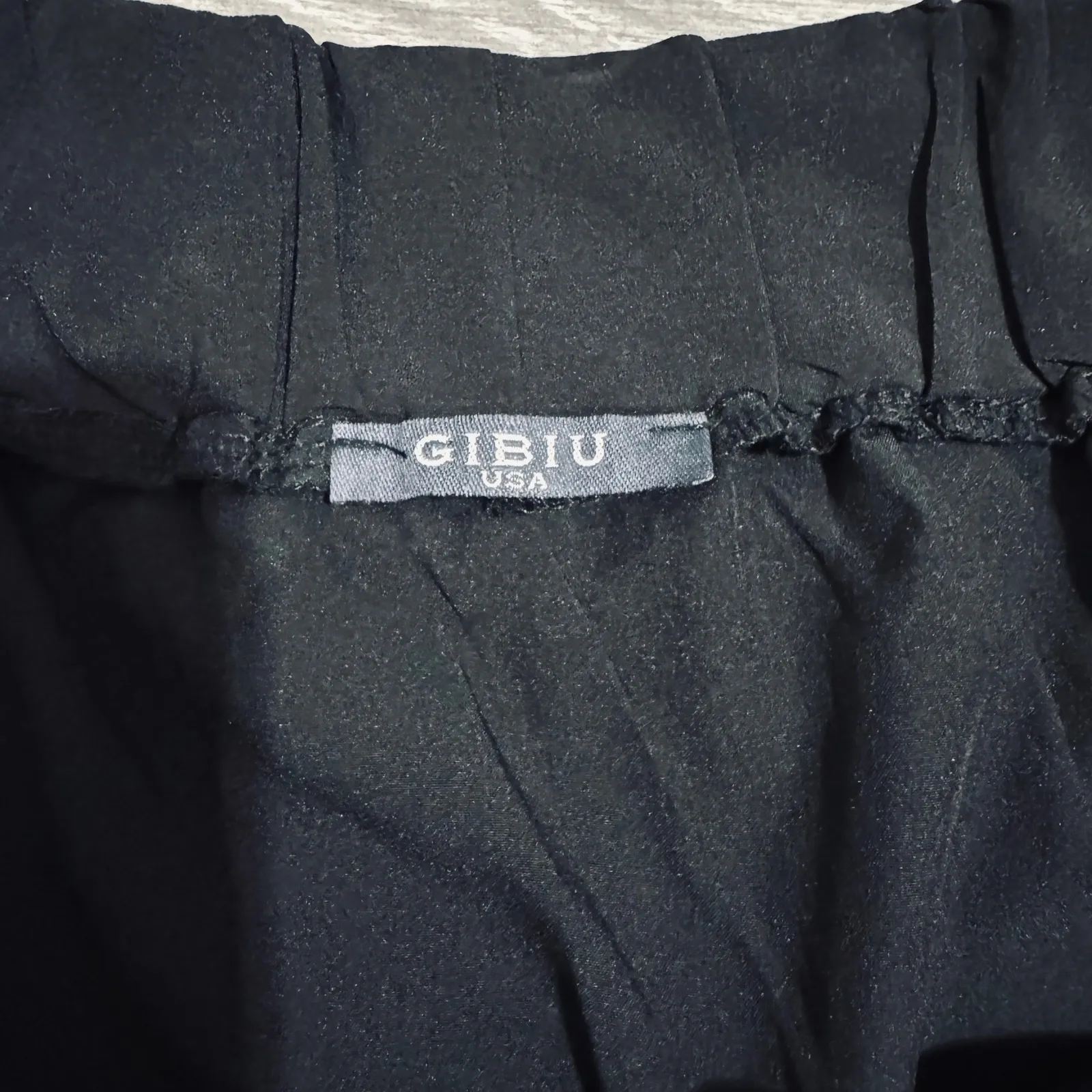 GIBIU USA Bohemian Black Off Shoulder Embroidered Rose Sleeve Tie Goth Top L Size L - Image 11