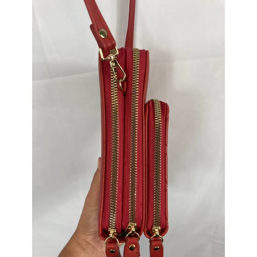 Boutique Quilted Crossbody Bag Orange - Image 4