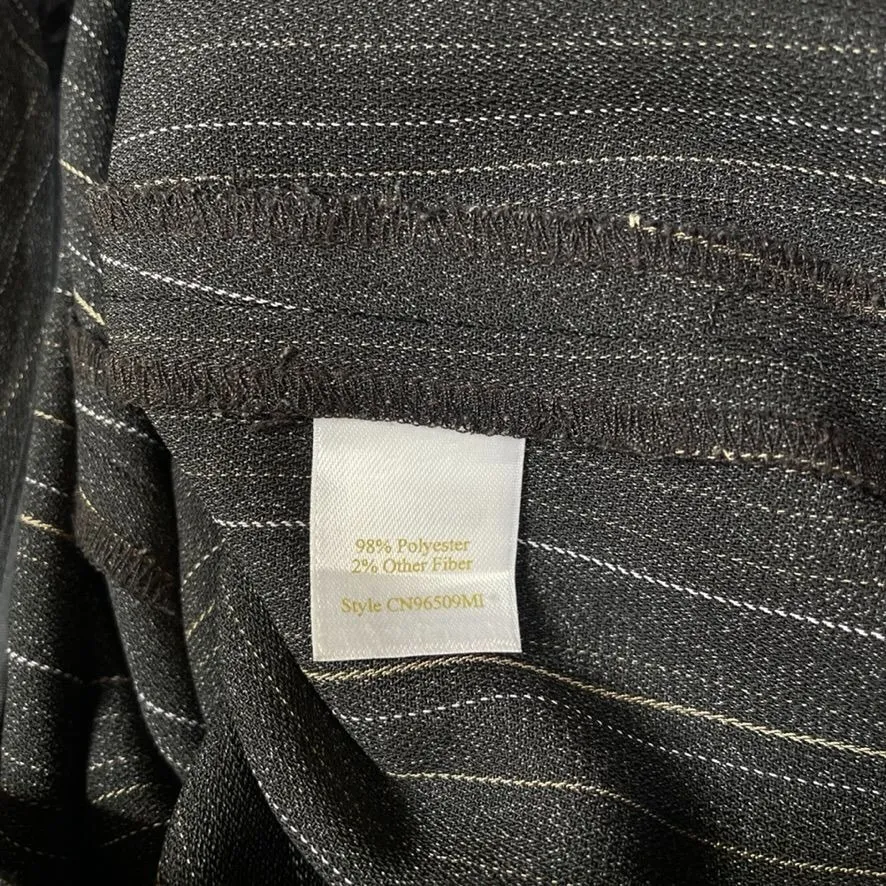 Caslon Dress Pants Womens 8 Black Gold Stripe Wide Leg Polyester High Waist - Image 6