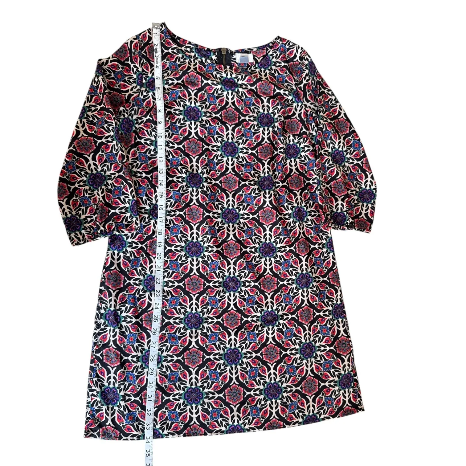 Old Navy Floral Print Dress‎ Medium Long Sleeve Casual Bohemian Back Zip - Image 9