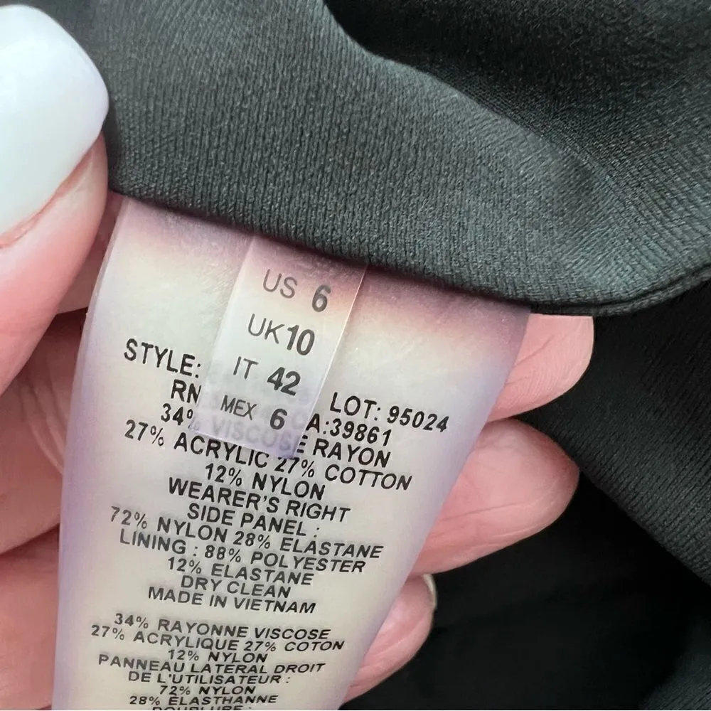 TAHARI Navy & Black Textured Panel Kim Pencil Skirt Sz 6 - Image 10