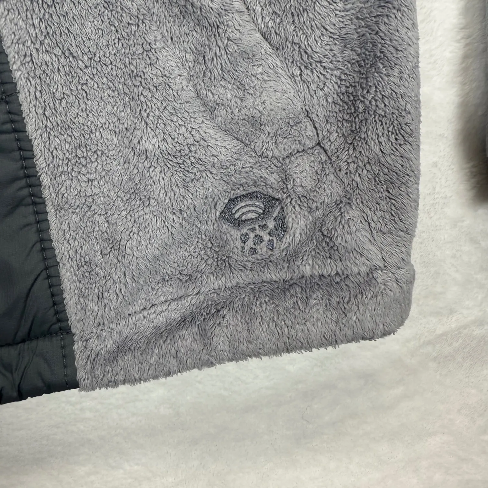 Mountain Hardwear‎ Fleece Jacket Full Zip Puffer Panel Gray Womens M - Image 4