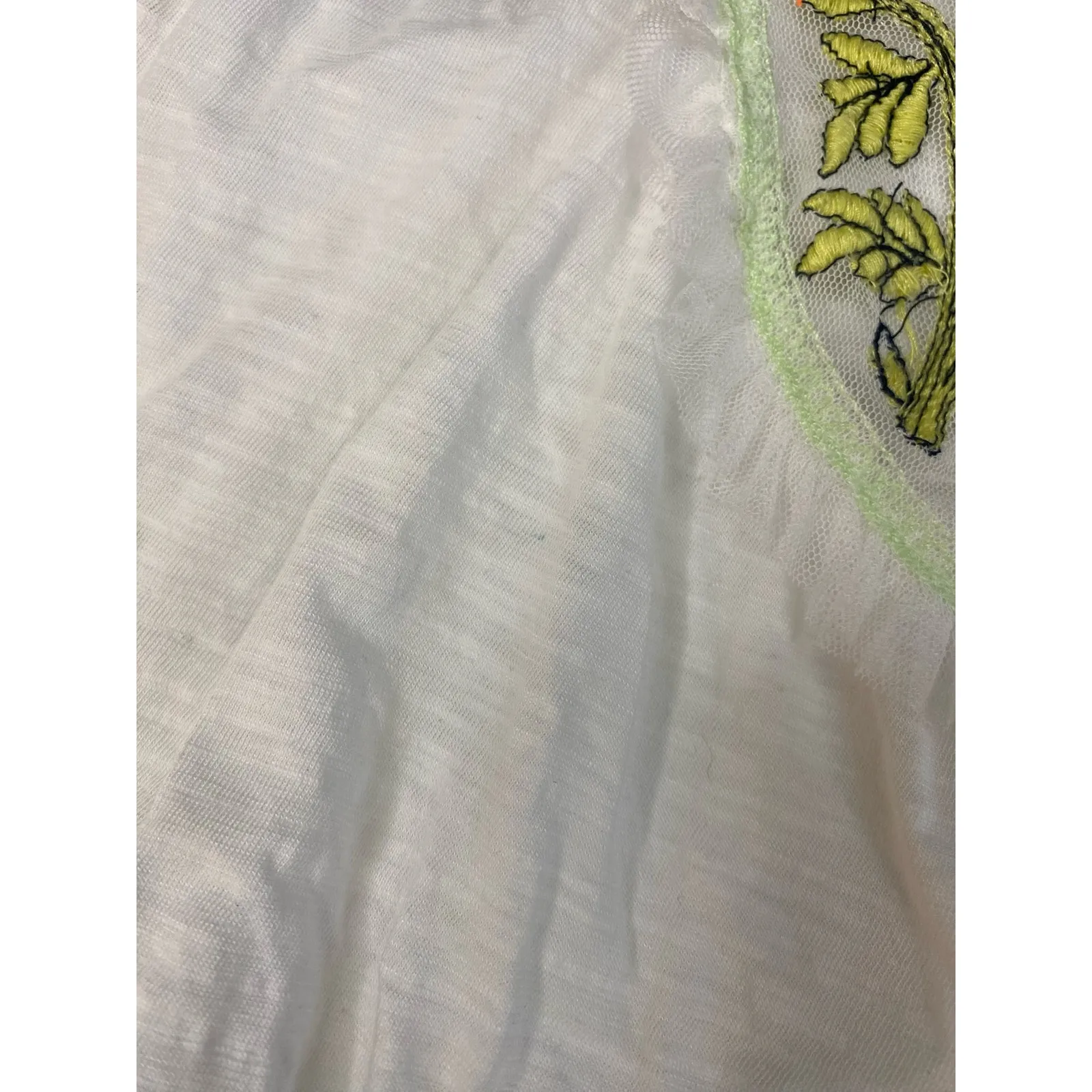 Free People Sun Valley Embroidered Floral Boho Peasant Top White Lace Trim Small - Image 7