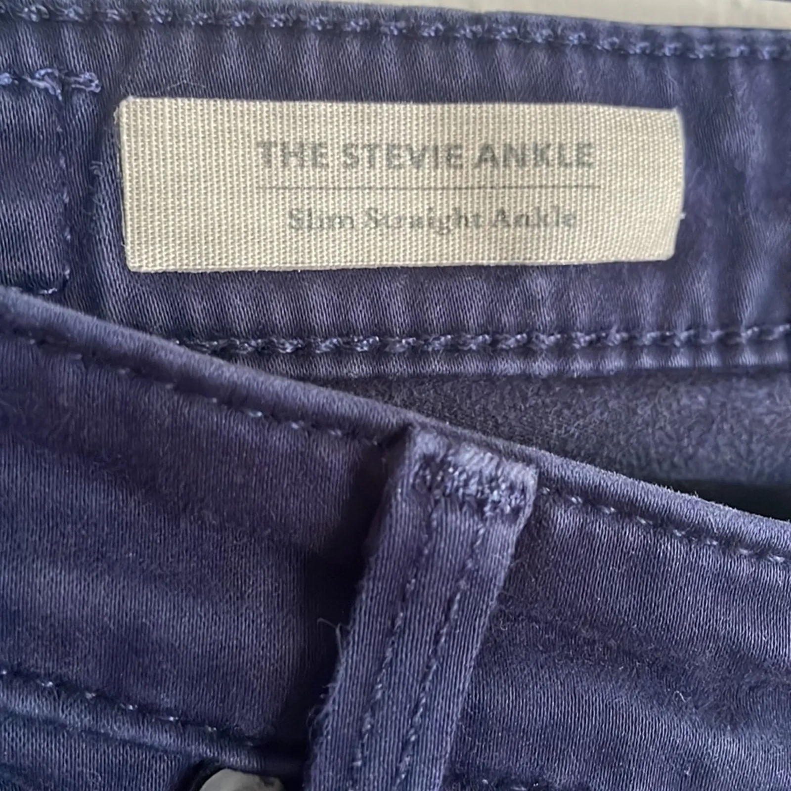 AG Adriano Goldschmied Stevie Ankle Blue Pants Slim Straight 24R Y2K - Image 3