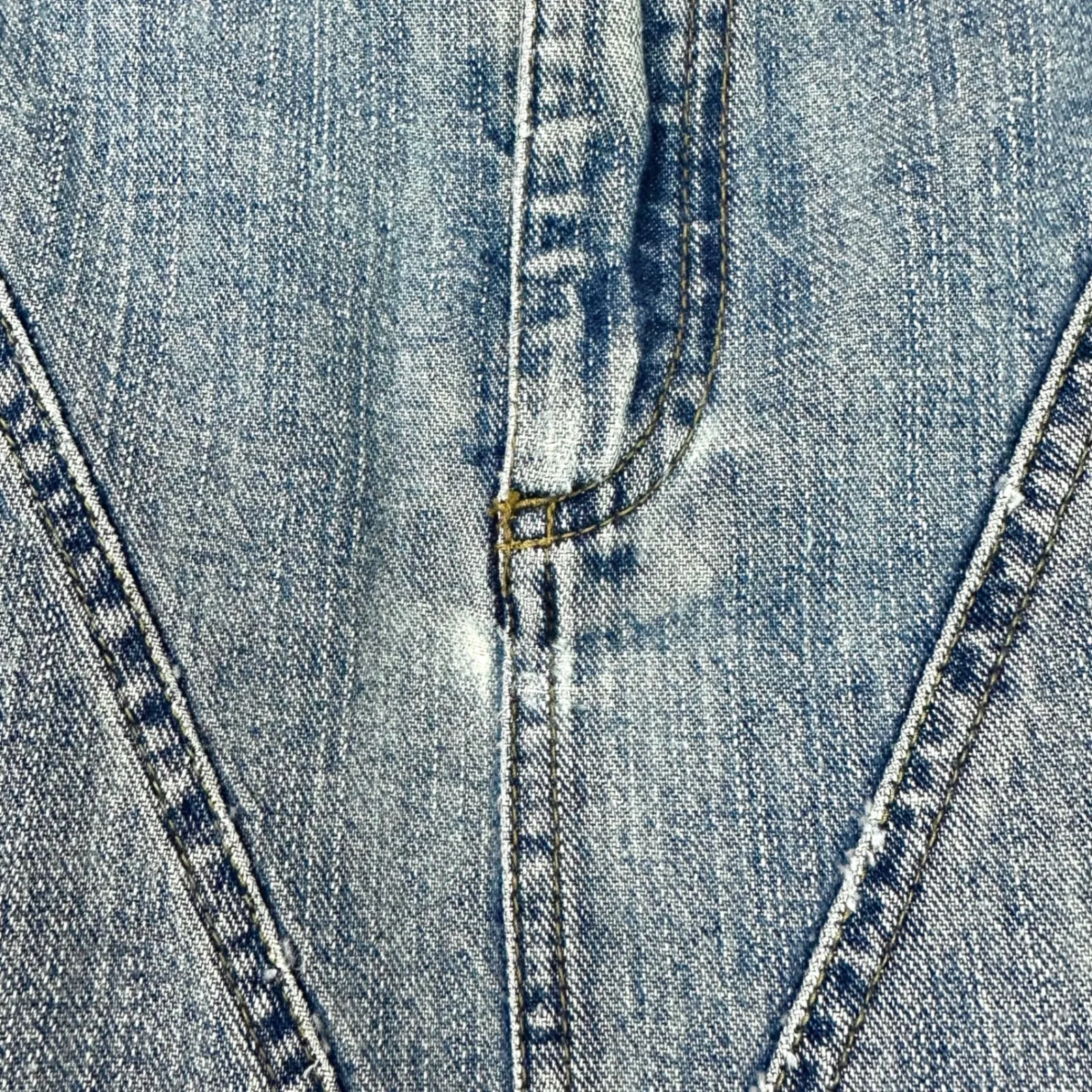 AMERICAN EAGLE Vintage Y2K Blue Denim Maxi Skirt Women's 14 Light Wash Back Slit - Image 3