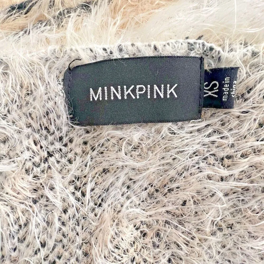 MinkPink Zippora Cream Animal Print soft luxury Wrap womens  Sweater size XS - Image 2
