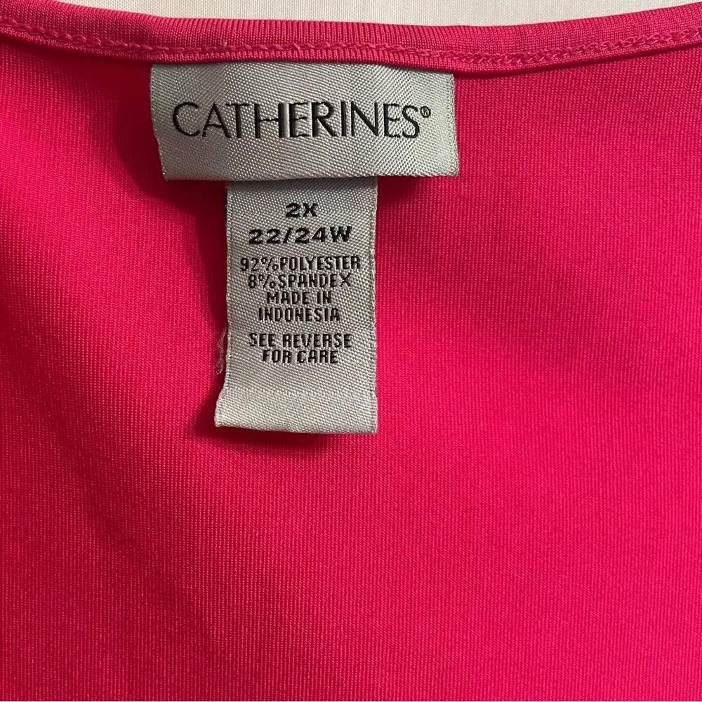 Catherines 2X Hot Pink Boxy Tank Top Relaxed Fits Summer Beach - Image 2
