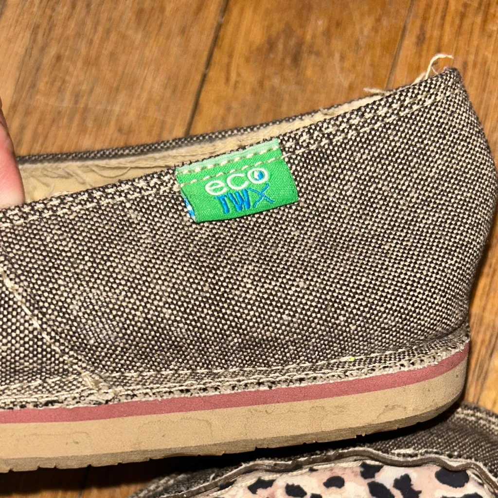 Twisted X‎ Leopard Print Denim Loafers Size 9M eco - Image 4