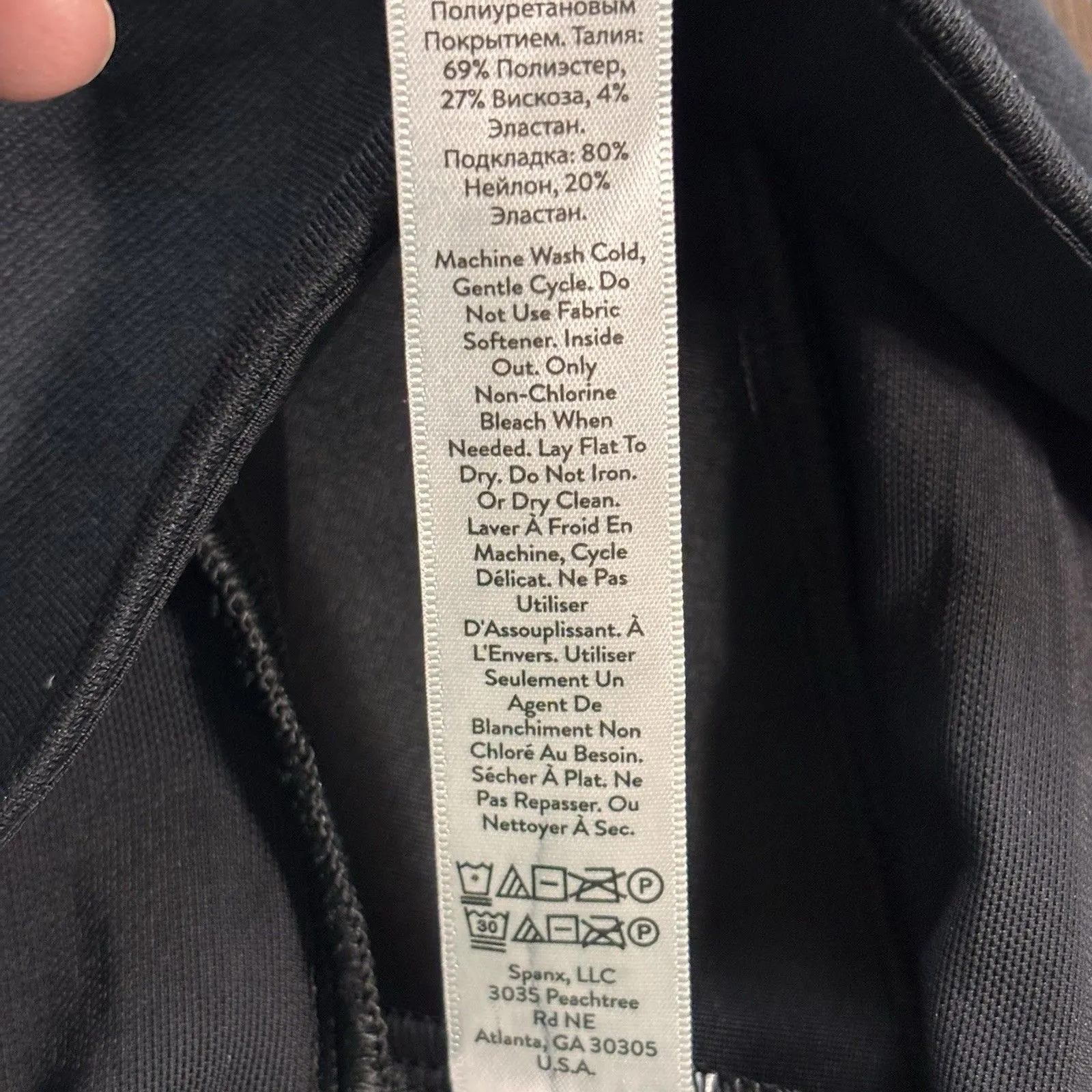 Assets By Spanx Faux Leather Leggings Size Medium Black All over Shaping 20258R - Image 8