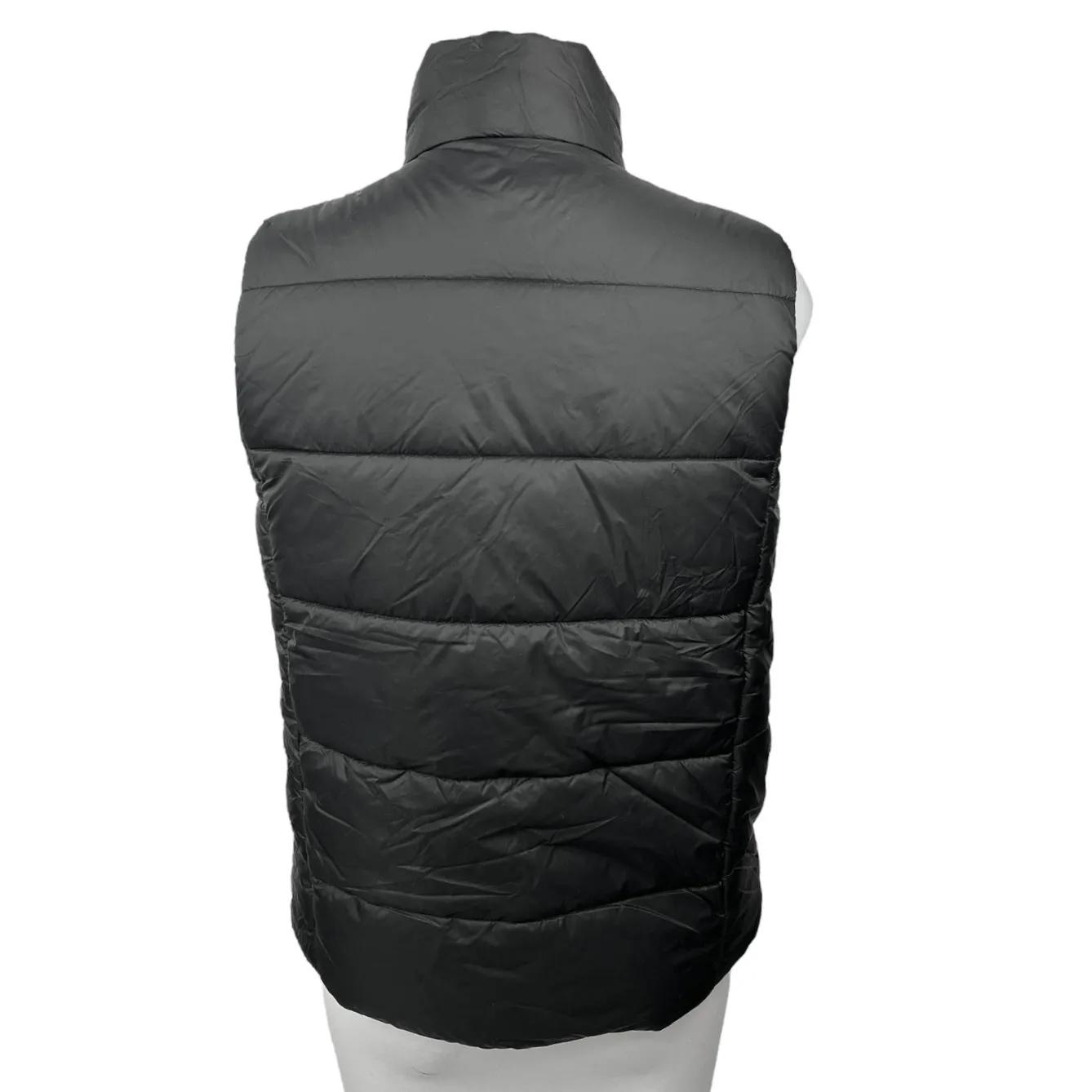 Adrienne Landau Women's Black Reversible Faux Fur Zip Up Puffer Vest Coat Size S - Image 5