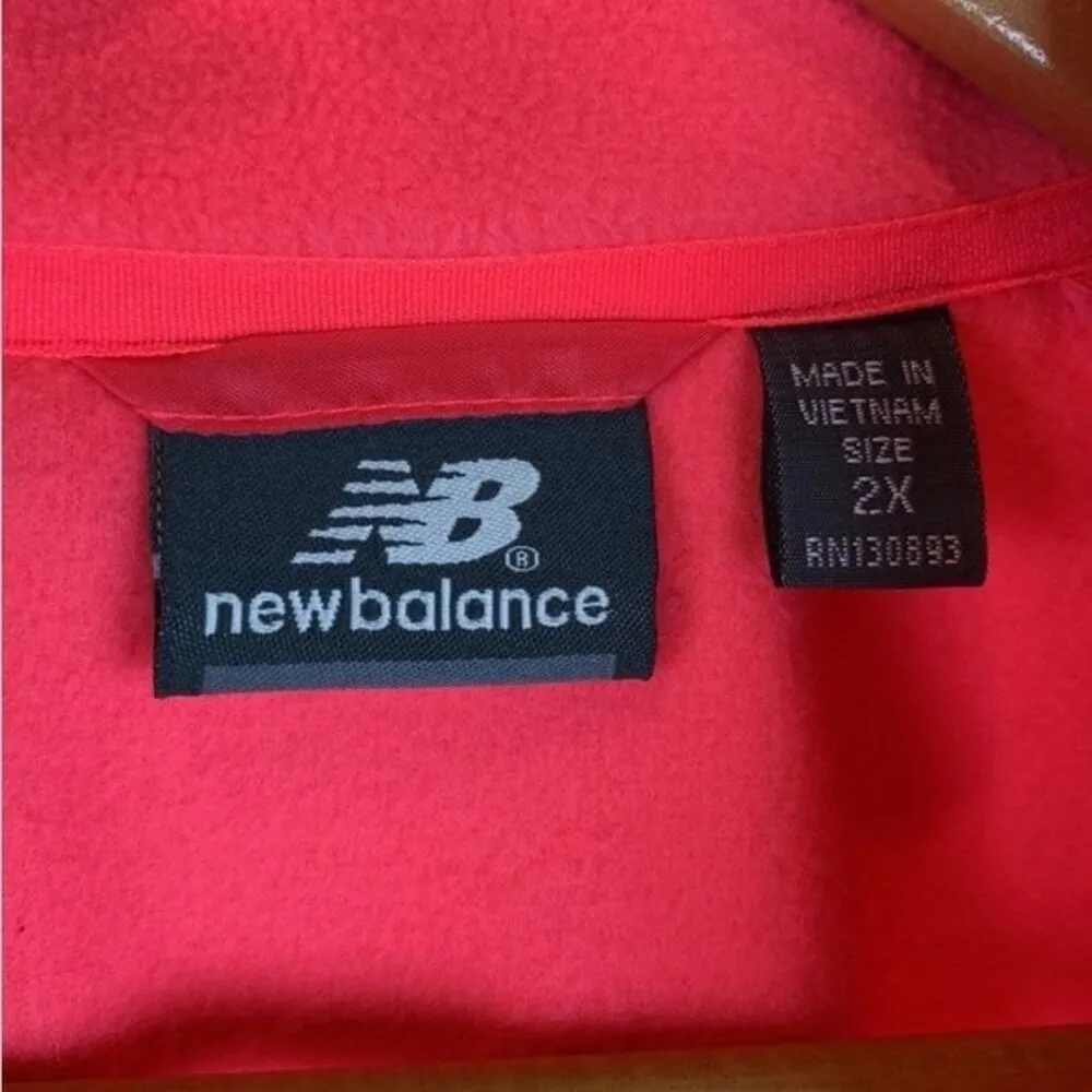 New Balance Fleece Coral Orange Zip Up Jacket 2X New - Image 6