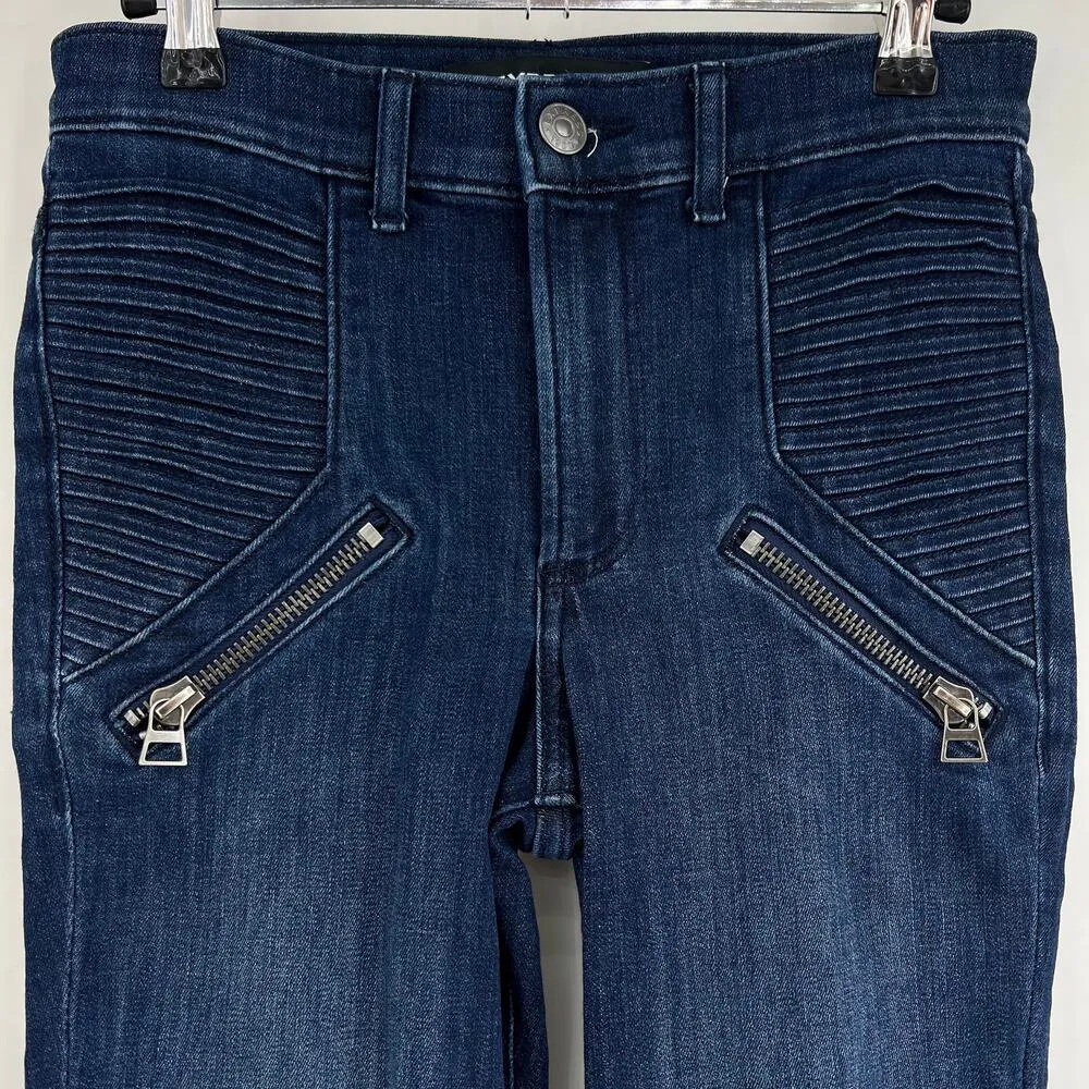 Express (2) 27x29 Short Stretch Legging High Rise Skinny Jeans Blue Dark Wash - Image 3