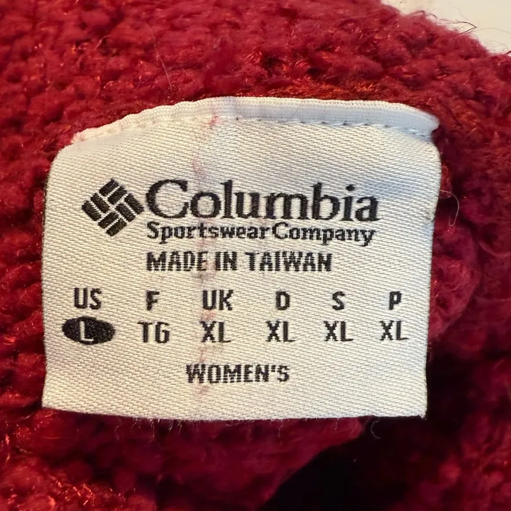 Columbia Knit Sweater Mock Neck Women’s Size Large Dark Red Outdoors - Image 6