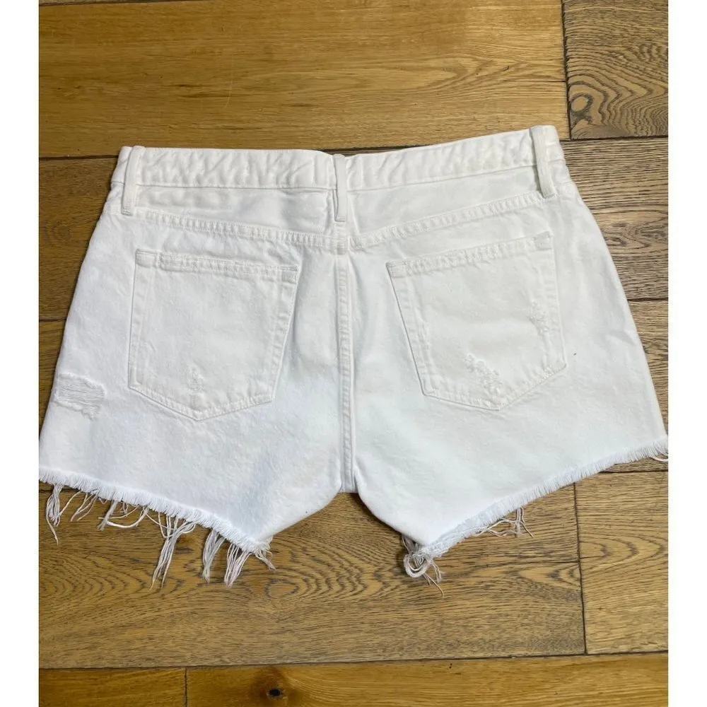 Frame Denim Le Grand Garcon Short Blanc Shred Womens Size 28 - Image 7
