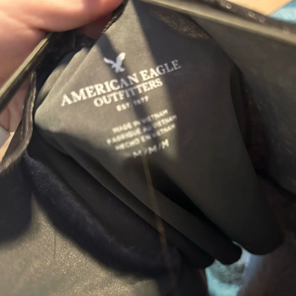 American Eagle Outfitters Gray Velvet Cami Top Criss-Cross Top - Image 4