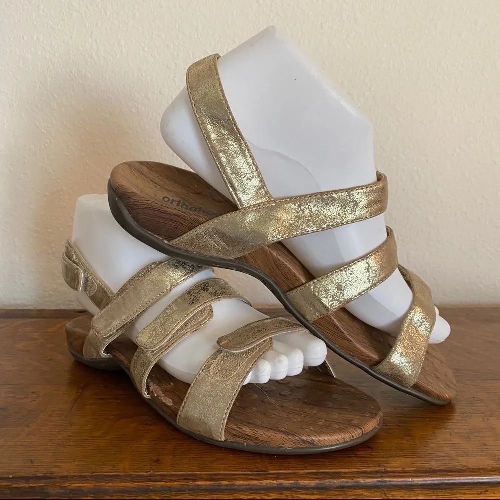Orthaheel Yasmin‎ Gold Sandals Size 8 - Image 6