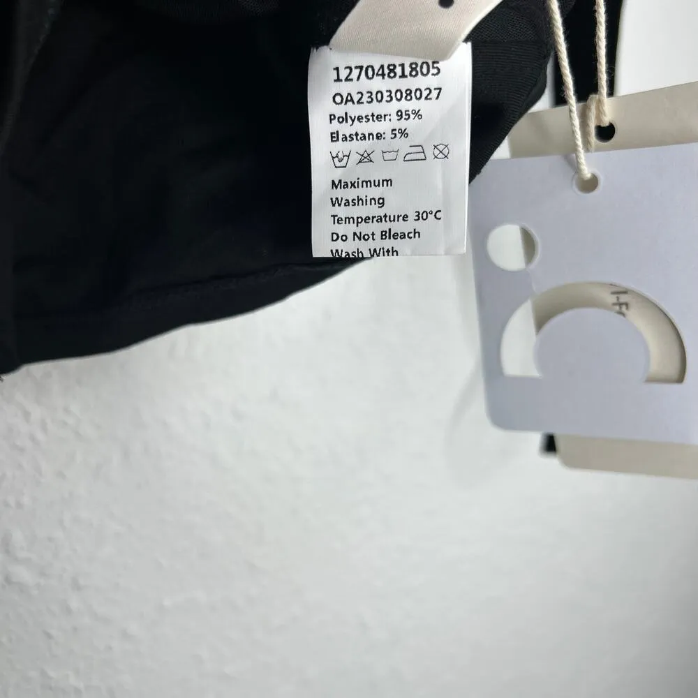 Commense Sheer Mesh Panel Velvet Bow Strap Cropped Blouse S NWT - Image 8