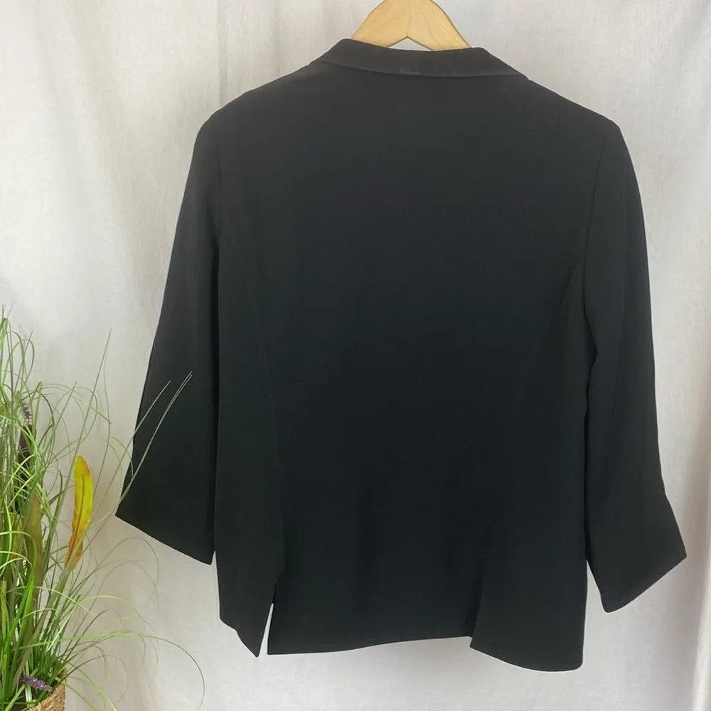 Thierry Mugler Black Open Front 3/4 Length Sleeve Jacket 42 12 - Image 2
