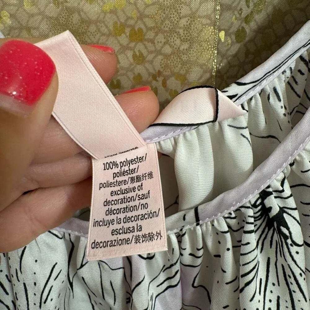 Victorias Secret Lilac White Floral Satin Pants Jumpsuit Medium NWOT - Image 7