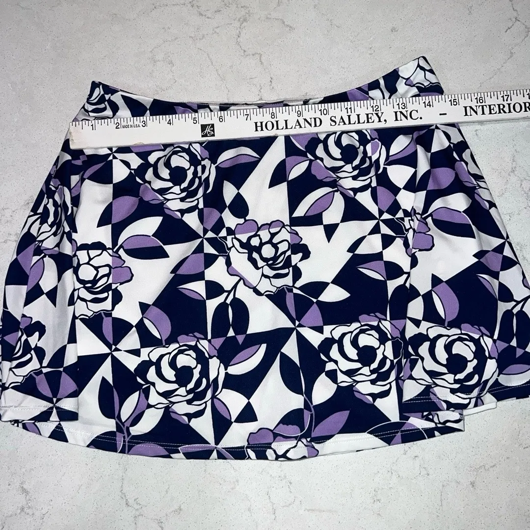Tail Womens Small Skort White Navy Purple Floral Geometric Tennis Golf Blue - Image 4