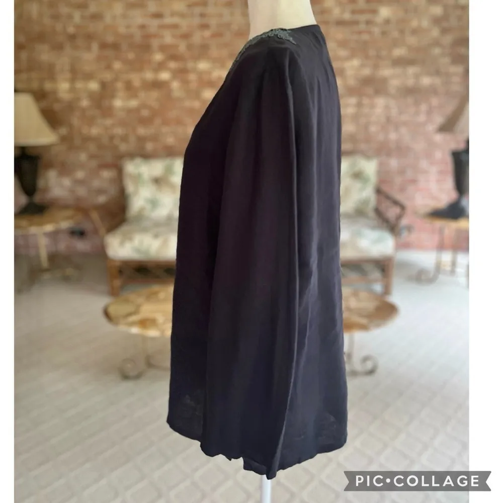 Lands’ End Tinic Top Navy Blue Linen Beaded S Nautical Preppy Coastal - Image 10