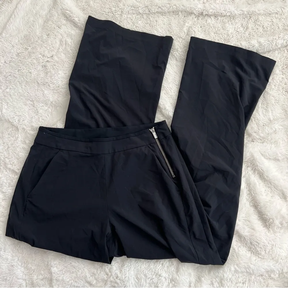 Black Gramercy Wide Leg Button Cuff Trouser Pant - Image 3