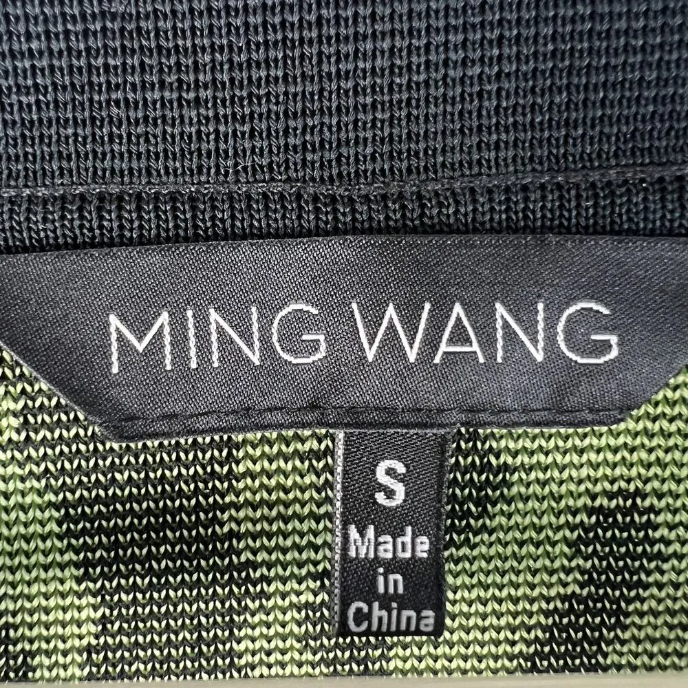 Ming Wang S Small Cardigan Sweater Abstract Knit Jacket Beaded Collar Career - Image 4