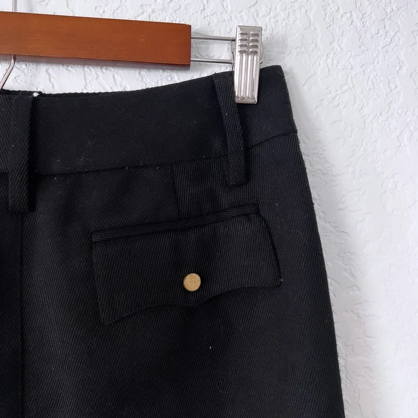 EXPRESS  Black Wool Blend Stretch Mini Skirt Size 3/4 - Image 3