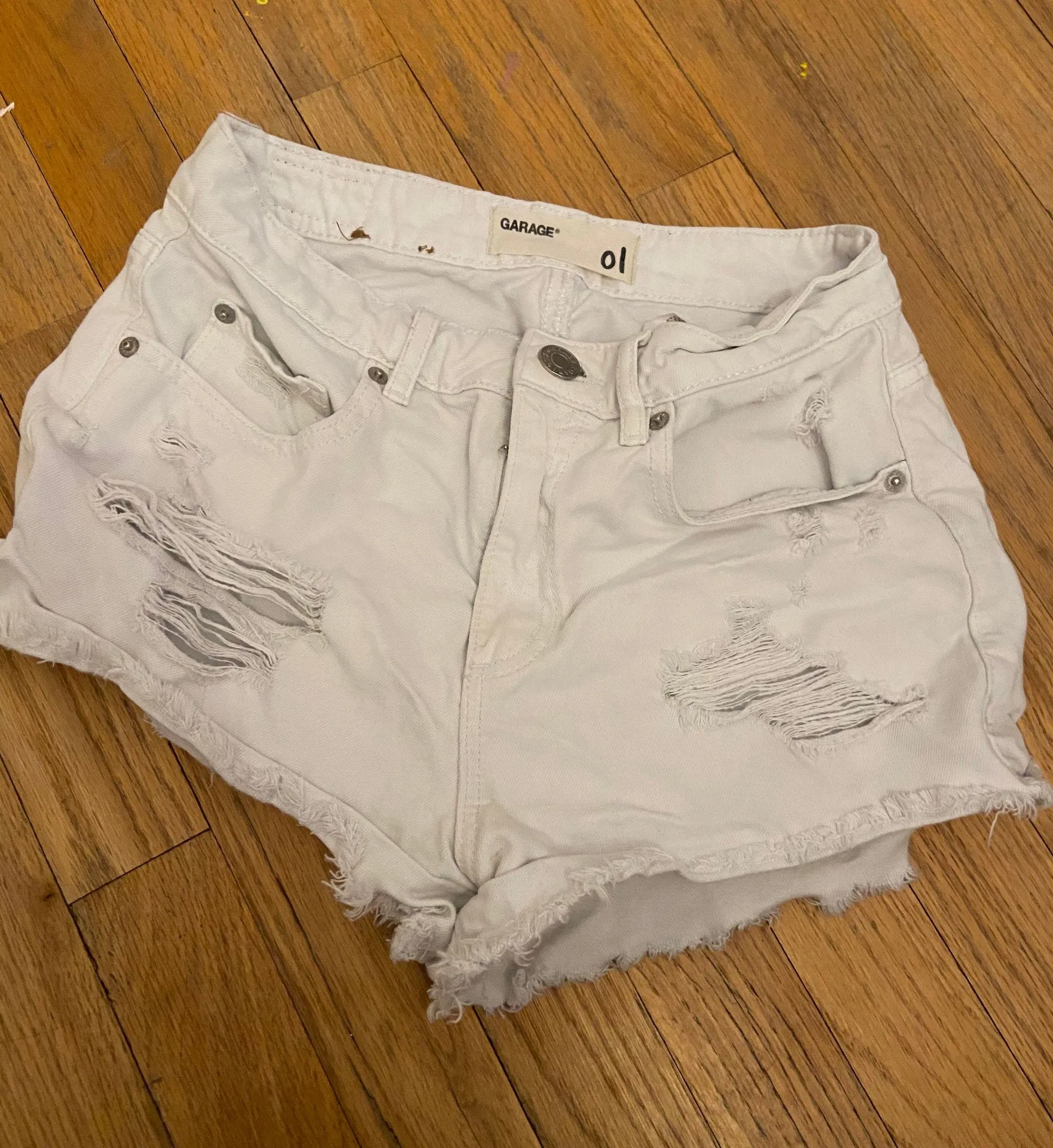 Garage White Denim Shorts - Image 2