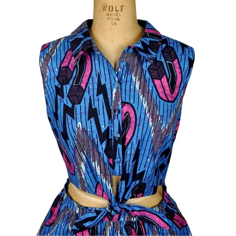 MODCLOTH Magnetic Graphic Cut-Out Tie Dress in Sz X-Small - Image 4