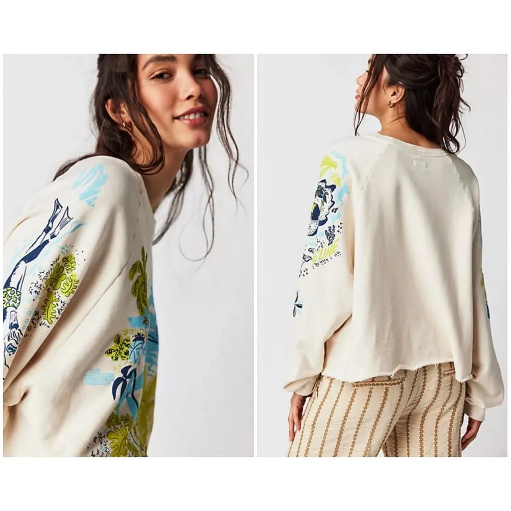 💕MOTHER💕 The Boost Crop Cut-Off Sweatshirt ~ The Escape Route XL NWOT - Image 6