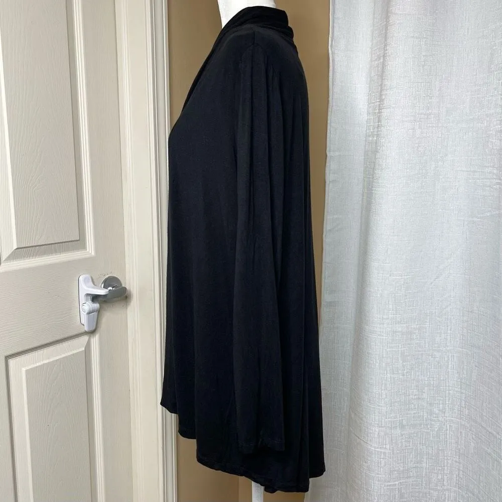 Vince Camuto Jersey Open Front Cardigan (Black) Petite Small - Image 4