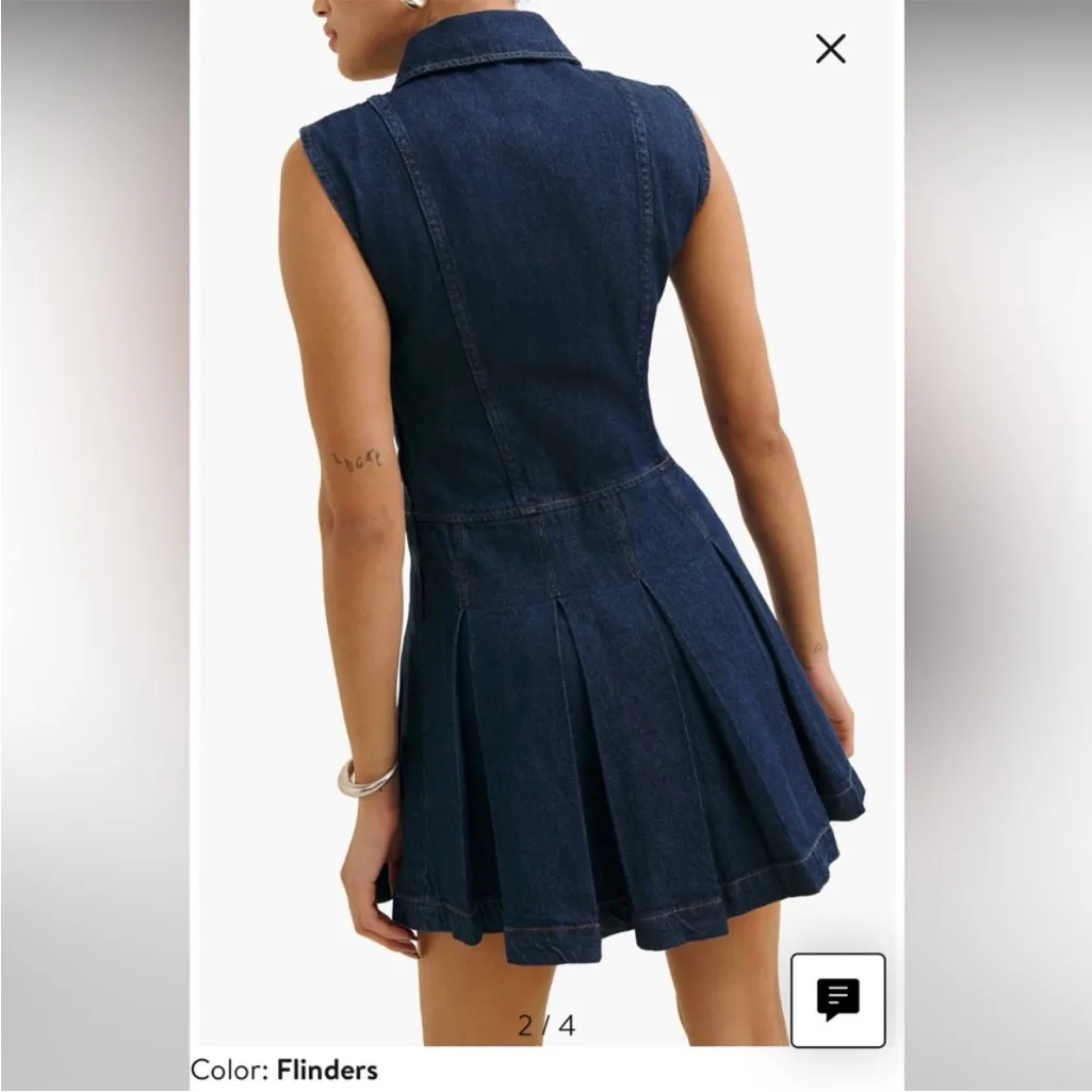 Reformation Blue Denim Dress - Image 3