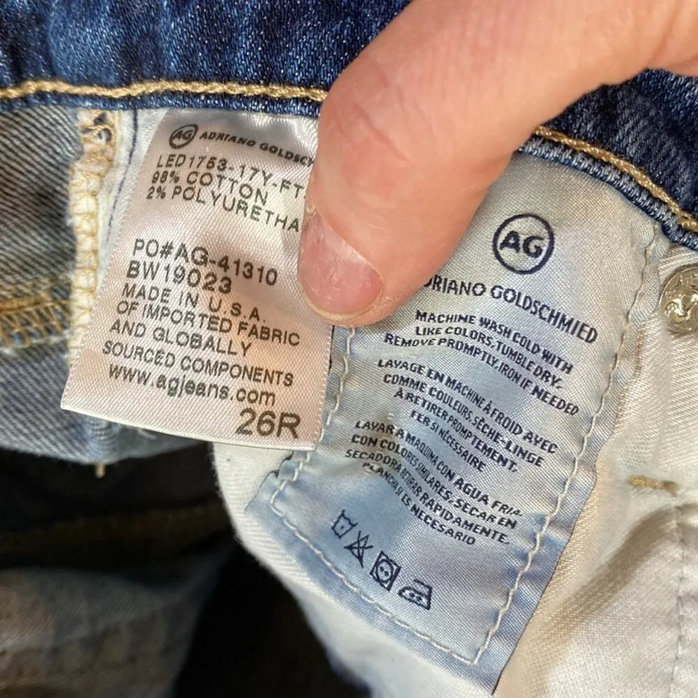 AG Adriana Goldschmied The Isabella High Rise Straight Leg Crop Jeans Size 26 - Image 9