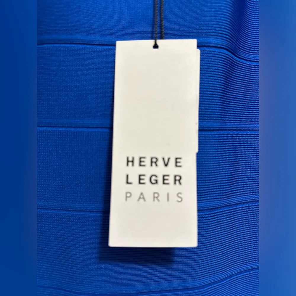 NWT Herve Leger Paris Royal Blue Bandage Maxi Dress Large - Image 6