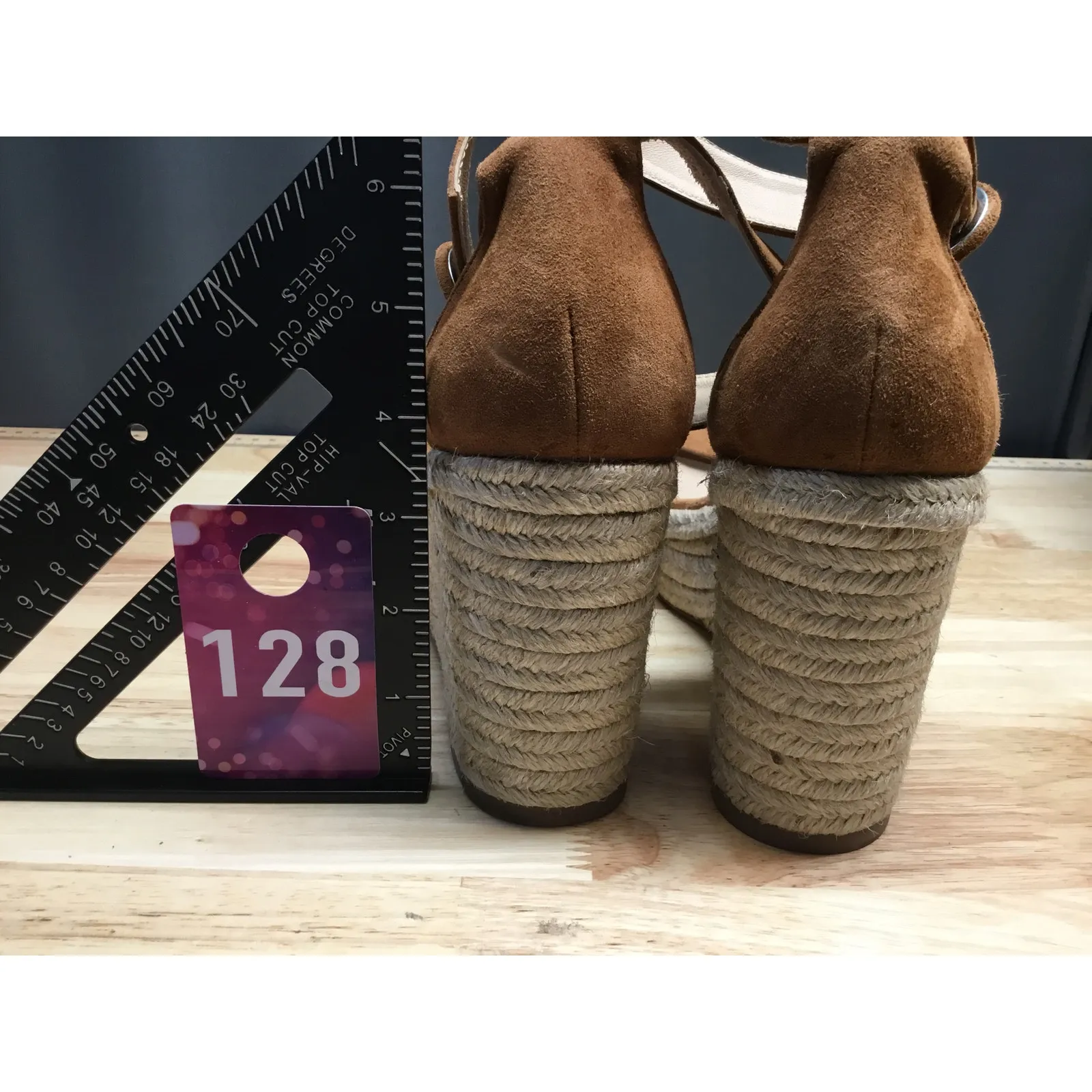 L'Agence Espadrille Wedge Sandals Women's 9.5 Brown Suede Ankle Strap Platform - Image 3